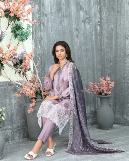 Lavender Bloom - Embroidered 3-Piece Suit